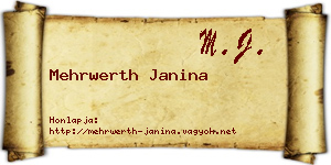 Mehrwerth Janina névjegykártya
